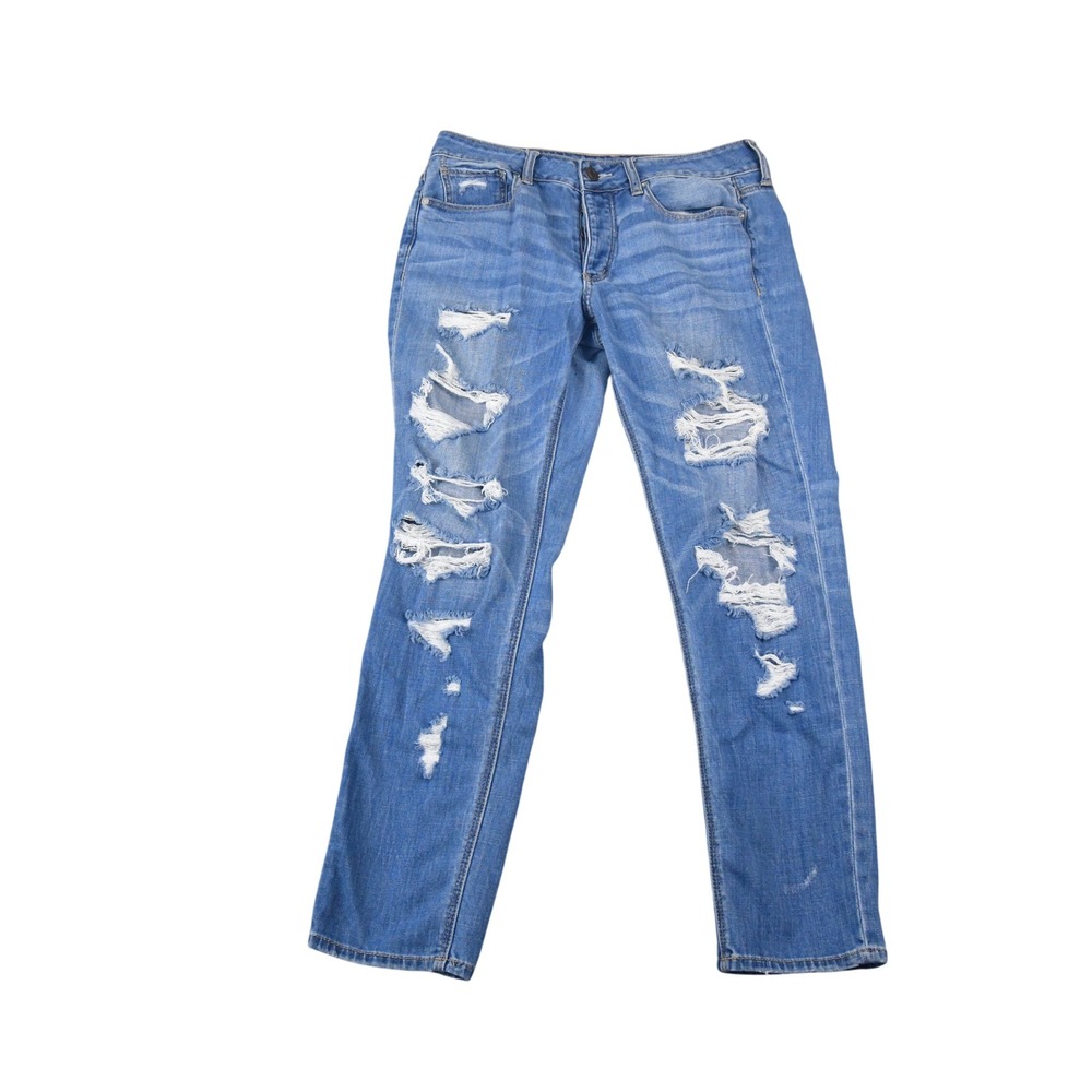 American Eagle Tomgirl Jeans Womens 8 (31x28) Distressed Ripped Denim